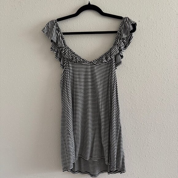 Torrid Super Soft Striped Ruffle Top Size 0 - Picture 5 of 6